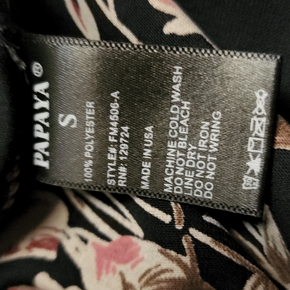 Navy blue top, floral print - Picture 4 of 4